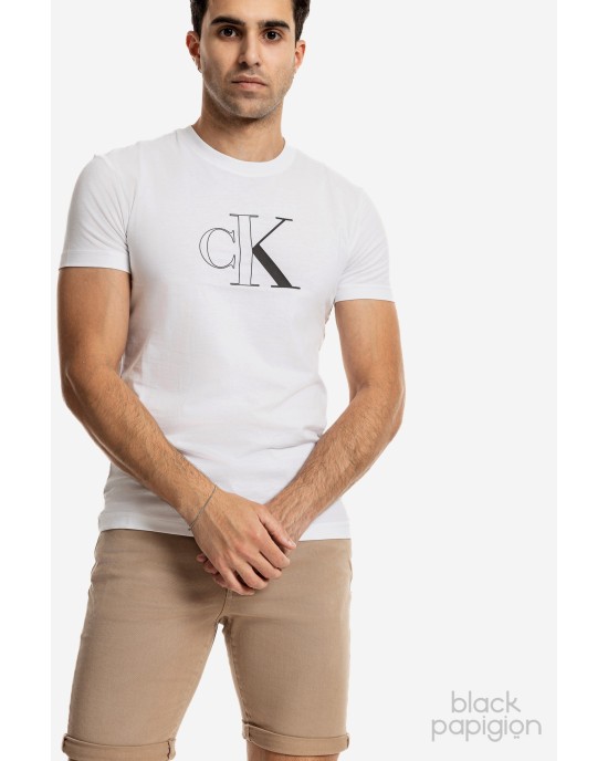 T-Shirt Calvin Klein άσπρο ΚΟΝΤΟΜΑΝΙΚΕΣ