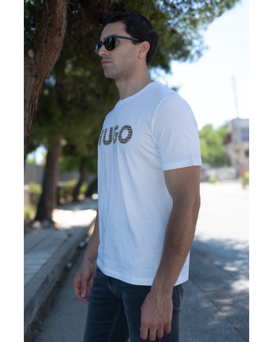 T-Shirt Hugo άσπρο ΚΟΝΤΟΜΑΝΙΚΕΣ