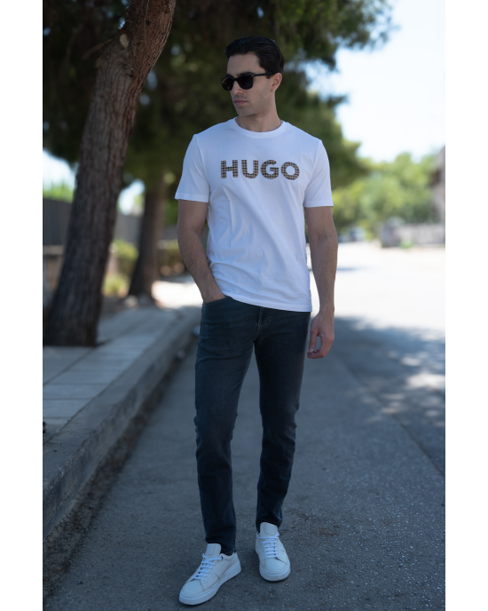 T-Shirt Hugo άσπρο ΚΟΝΤΟΜΑΝΙΚΕΣ