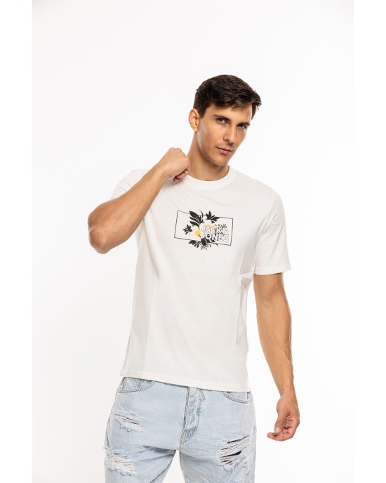 T-shirt Jack n Jones άσπρο ΚΟΝΤΟΜΑΝΙΚΕΣ