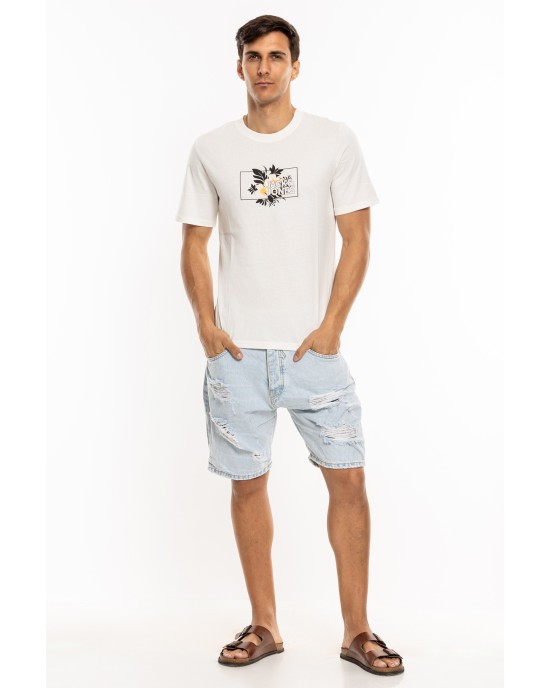 T-shirt Jack n Jones άσπρο ΚΟΝΤΟΜΑΝΙΚΕΣ