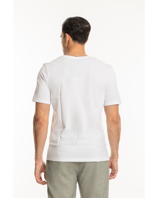 T-shirt Jack n Jones άσπρο ΚΟΝΤΟΜΑΝΙΚΕΣ