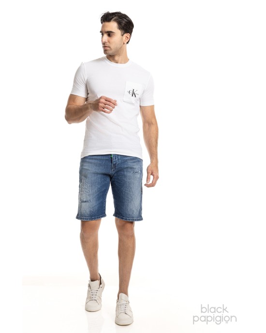 T-Shirt Calvin Klein άσπρο ΚΟΝΤΟΜΑΝΙΚΕΣ