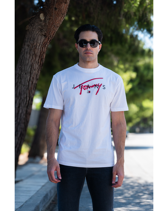 T-shirt Tommy Jeans άσπρο ΚΟΝΤΟΜΑΝΙΚΕΣ