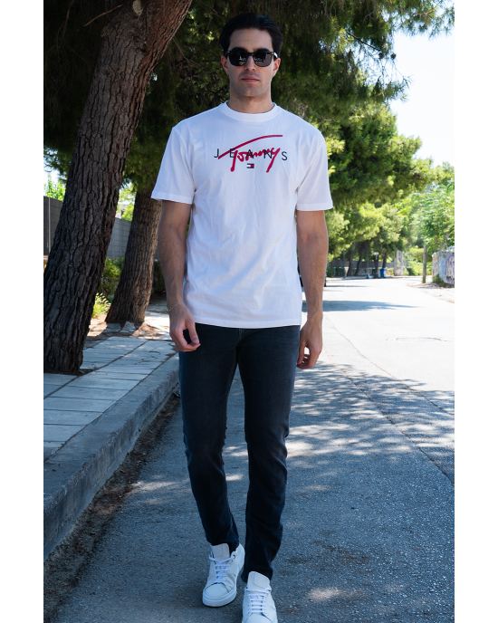 T-shirt Tommy Jeans άσπρο ΚΟΝΤΟΜΑΝΙΚΕΣ