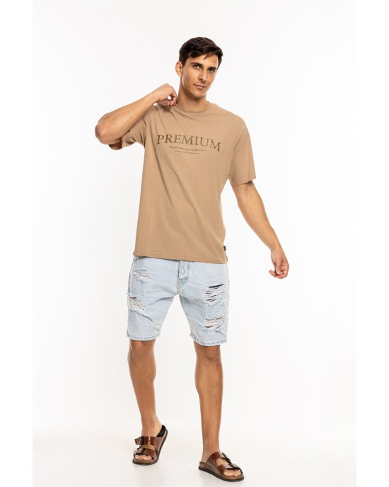 T-shirt Jack n Jones μπεζ ΚΟΝΤΟΜΑΝΙΚΕΣ