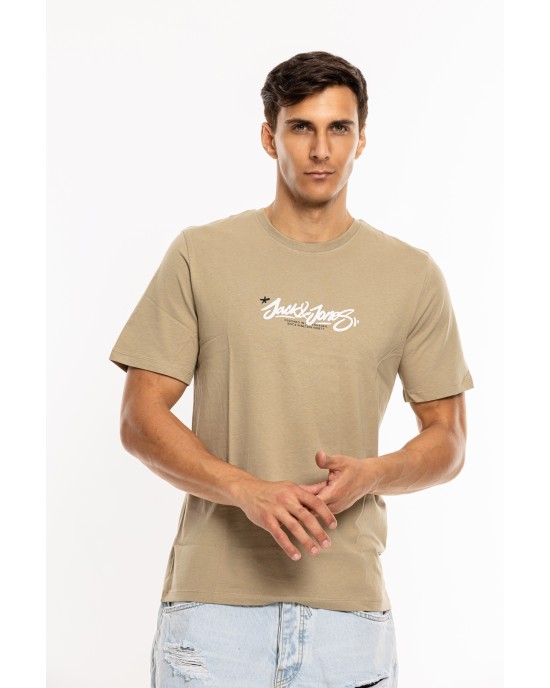 T-shirt Jack n Jones μπεζ ΚΟΝΤΟΜΑΝΙΚΕΣ