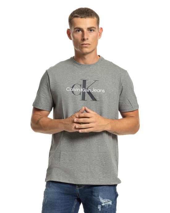 T-shirt Calvin Klein γκρι ΚΟΝΤΟΜΑΝΙΚΕΣ