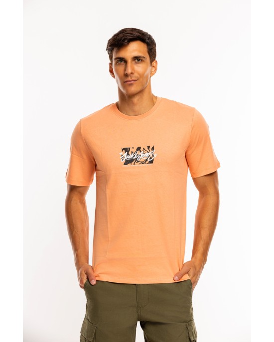 T-shirt Jack n Jones πορτοκαλί ΚΟΝΤΟΜΑΝΙΚΕΣ