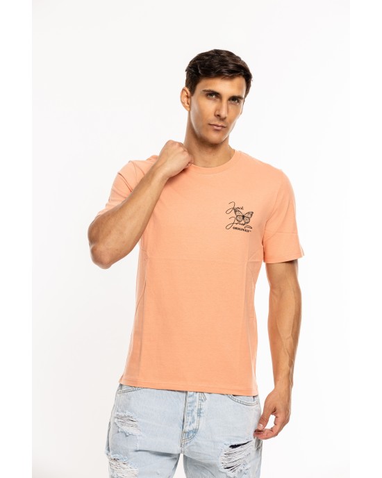 T-shirt Jack n Jones πορτοκαλί ΚΟΝΤΟΜΑΝΙΚΕΣ