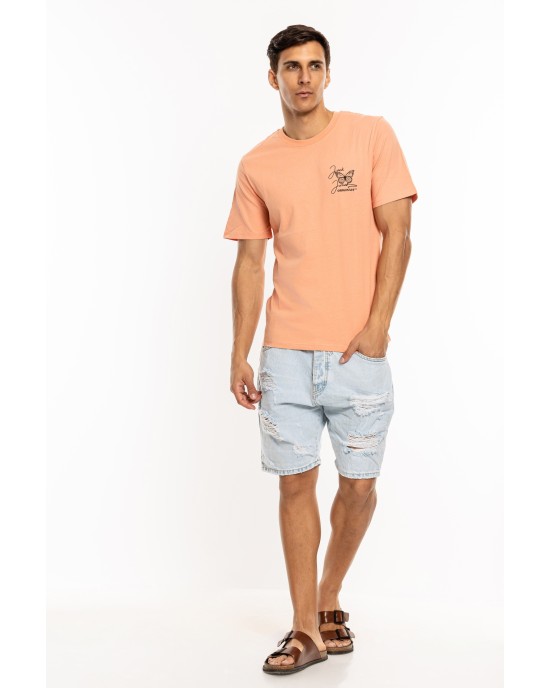 T-shirt Jack n Jones πορτοκαλί ΚΟΝΤΟΜΑΝΙΚΕΣ