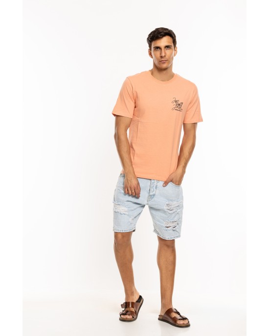 T-shirt Jack n Jones πορτοκαλί ΚΟΝΤΟΜΑΝΙΚΕΣ