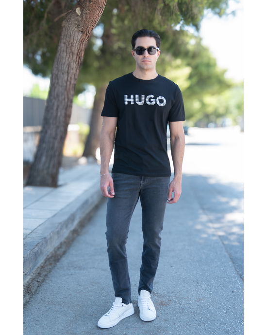 T-Shirt Hugo μαύρο ΚΟΝΤΟΜΑΝΙΚΕΣ