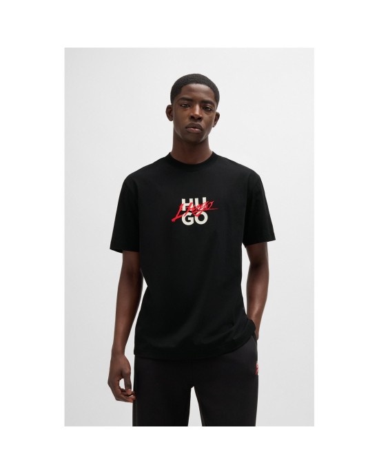 T-Shirt Hugo μαύρο ΚΟΝΤΟΜΑΝΙΚΕΣ