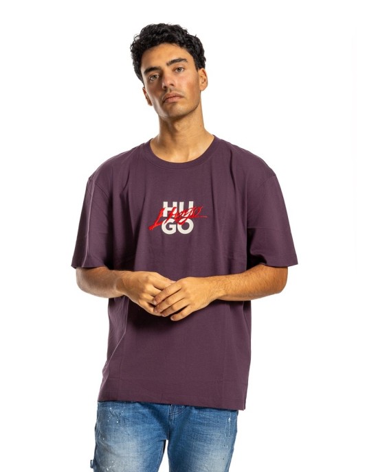 T-Shirt Hugo μωβ ΚΟΝΤΟΜΑΝΙΚΕΣ