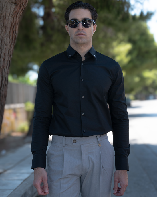 Πουκάμισο Hugo μαύρο SLIM FIT