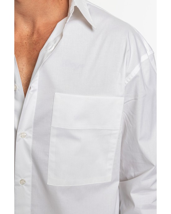 Πουκάμισα Vittorio άσπρη OVERSHIRT