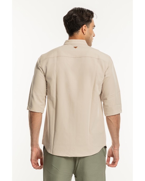 Πουκάμισο Vittorio Aviano μπεζ OVERSHIRT