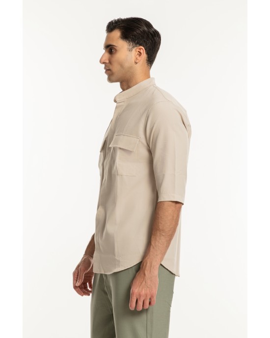 Πουκάμισο Vittorio Aviano μπεζ OVERSHIRT