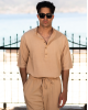 Πουκαμίσα Vittorio Spiaggia μπεζ OVERSHIRT