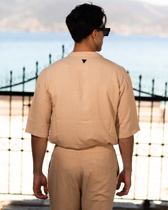 Πουκαμίσα Vittorio Spiaggia μπεζ OVERSHIRT