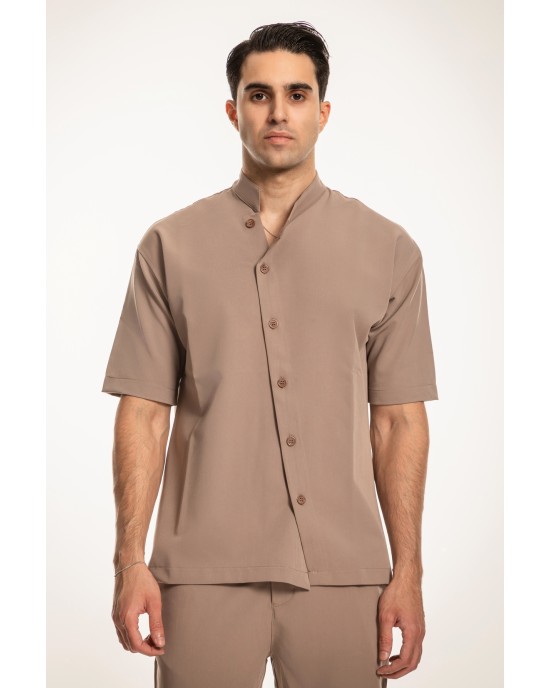 Πουκάμισα Vittorio μπεζ OVERSHIRT