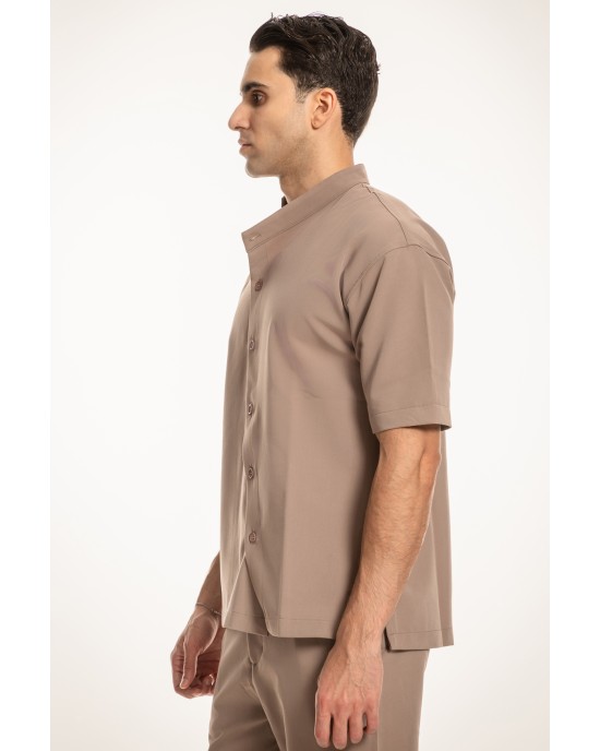 Πουκάμισα Vittorio μπεζ OVERSHIRT