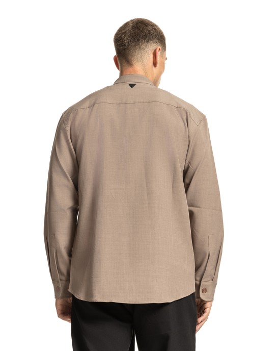 Πουκαμίσα Vittorio City μπεζ OVERSHIRT