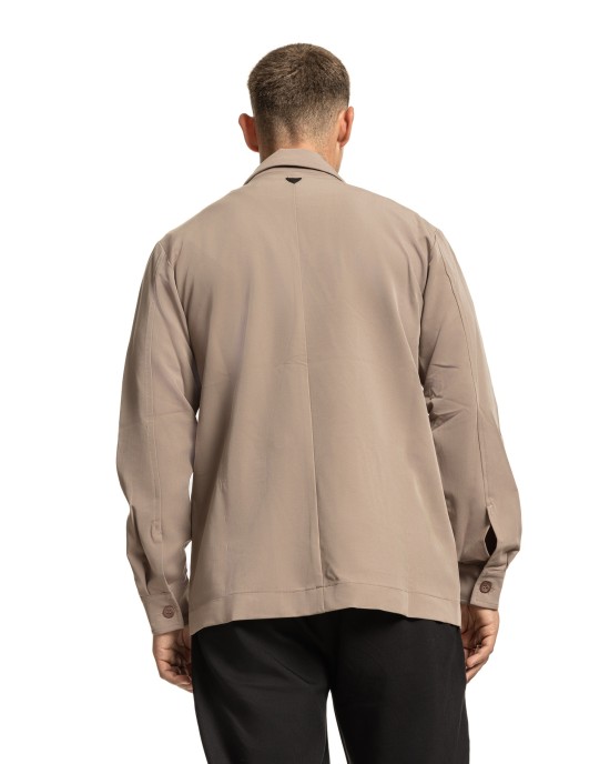 Πουκαμίσα Vittorio Barrio μπεζ OVERSHIRT