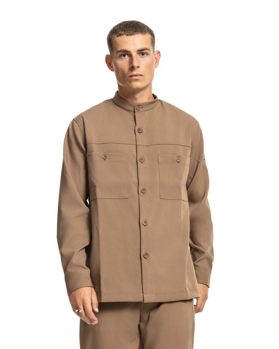 Πουκαμίσα Vittorio Torino καφέ OVERSHIRT