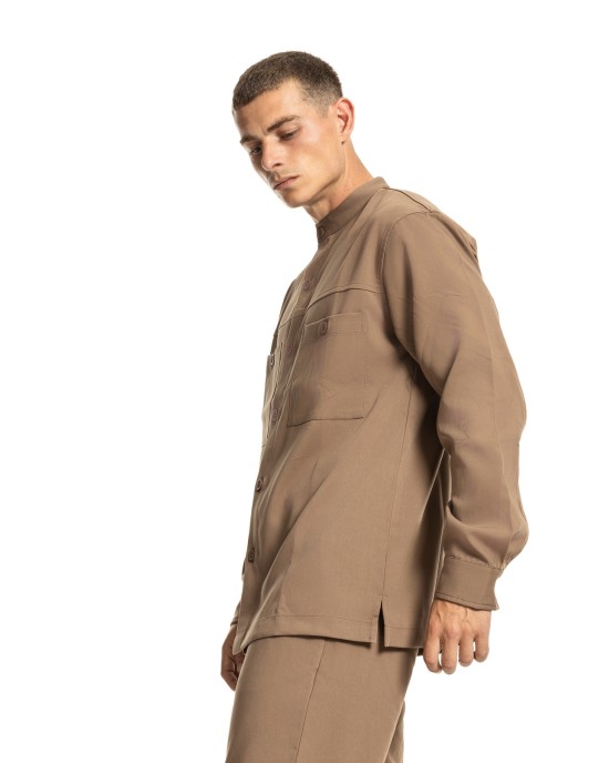 Πουκαμίσα Vittorio Torino καφέ OVERSHIRT