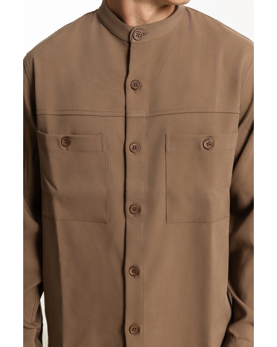 Πουκαμίσα Vittorio Torino καφέ OVERSHIRT