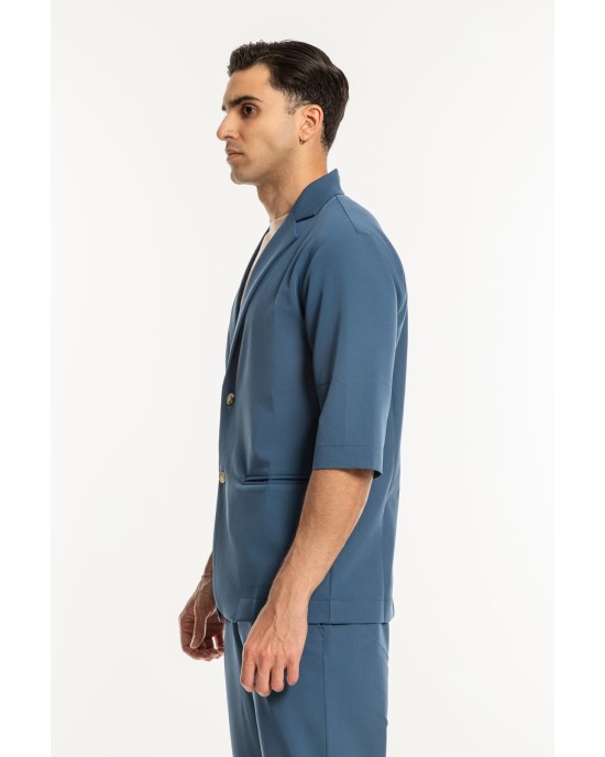 Πουκαμίσα Vittorio Damiano μπλε OVERSHIRT