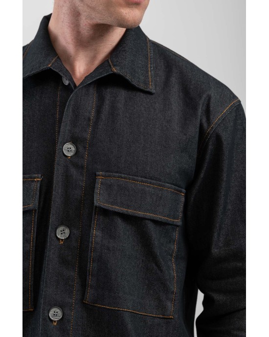 Πουκαμίσα Jeans Vittorio Rosseto μπλε OVERSHIRT