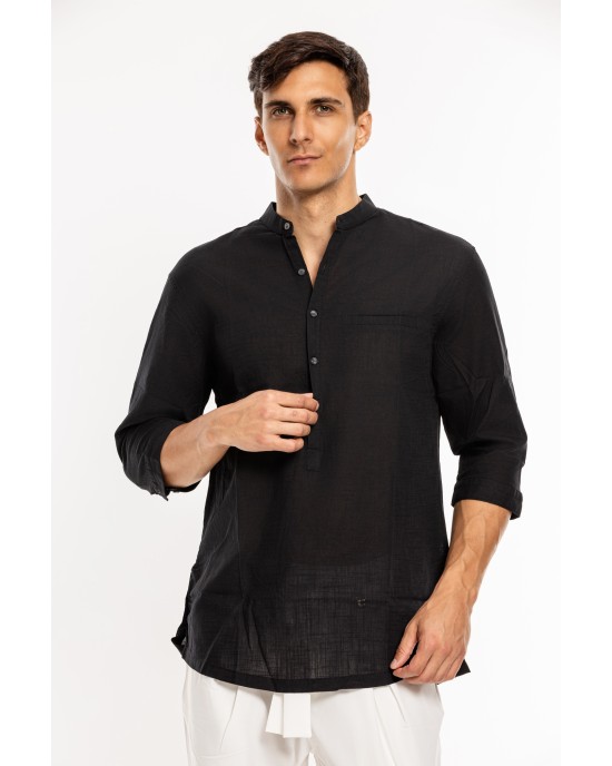 Πουκάμισο Vittorio μαύρο OVERSHIRT