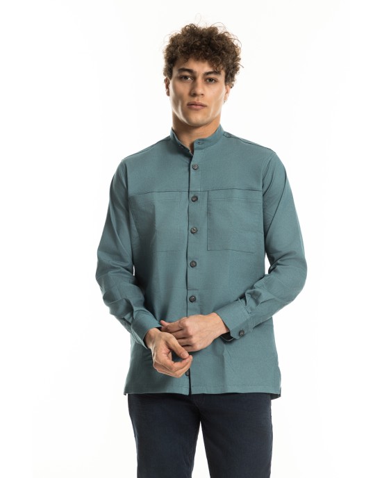 Πουκάμισα Tessuti πετρόλ OVERSHIRT