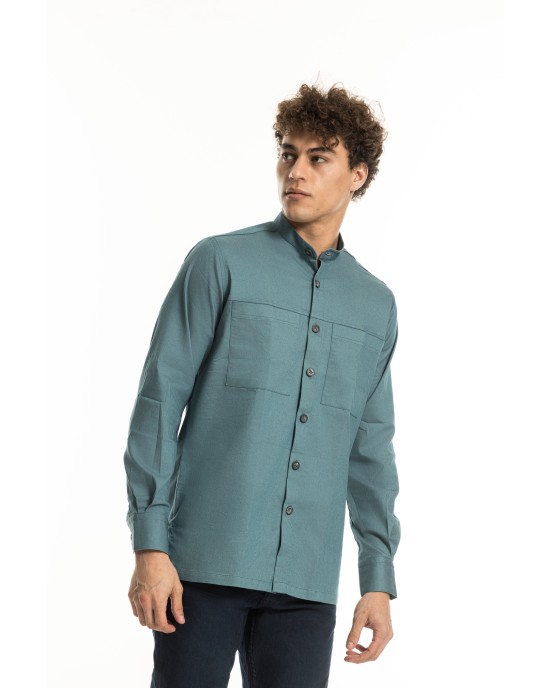 Πουκάμισα Tessuti πετρόλ OVERSHIRT