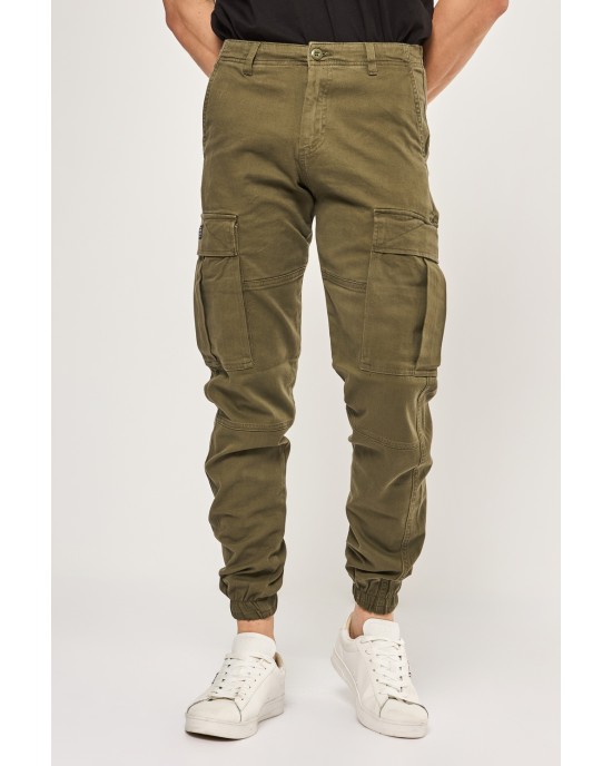 Παντελόνι Cargo Jack N Jones λαδί CASUAL