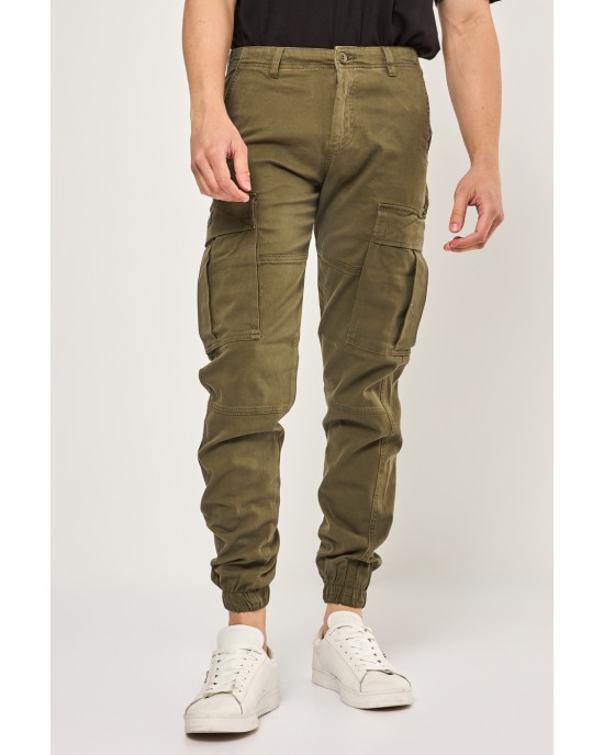 Παντελόνι Cargo Jack N Jones λαδί CASUAL