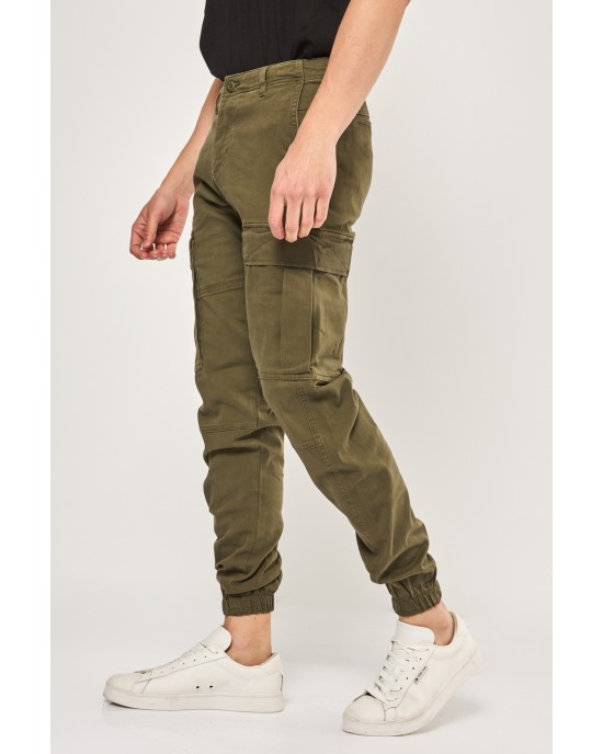 Παντελόνι Cargo Jack N Jones λαδί CASUAL