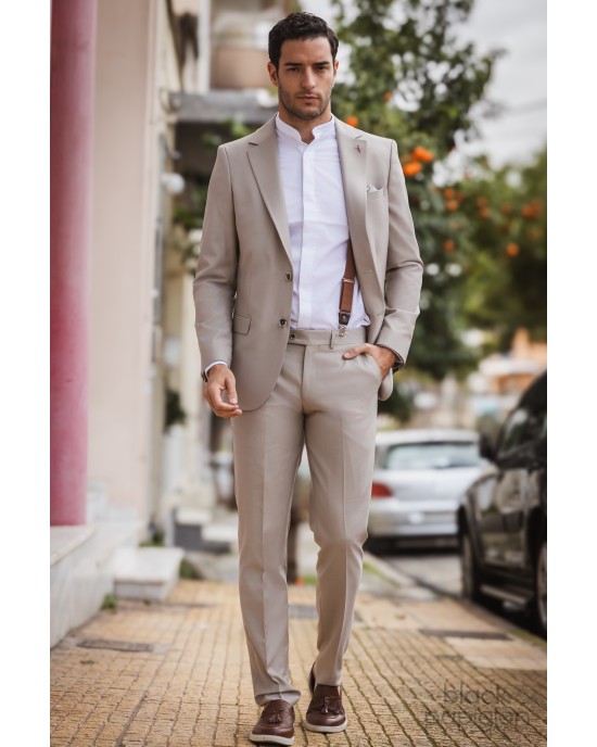 Κοστούμι Vittorio Digio μπεζ SLIM FIT