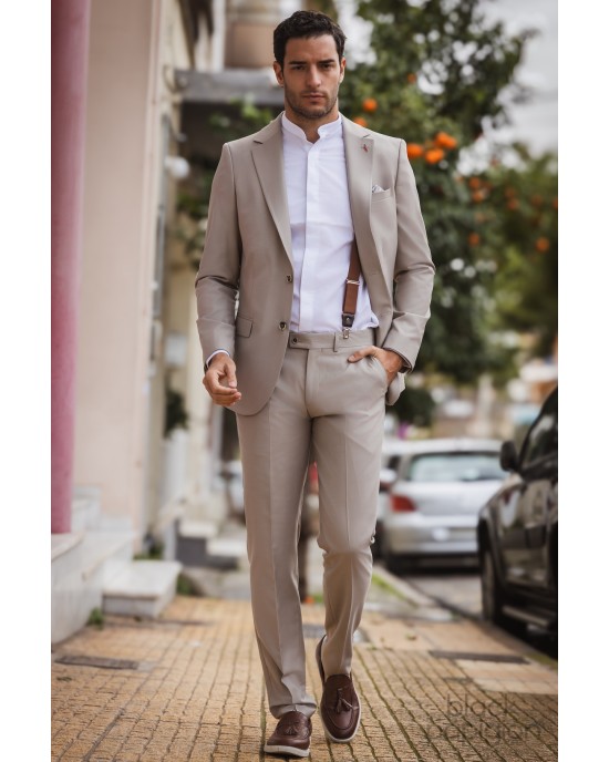 Κοστούμι Vittorio Digio μπεζ SLIM FIT