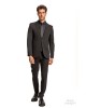 Κοστούμι Black Papigion μαύρο SLIM FIT