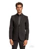 Κοστούμι Black Papigion μαύρο SLIM FIT