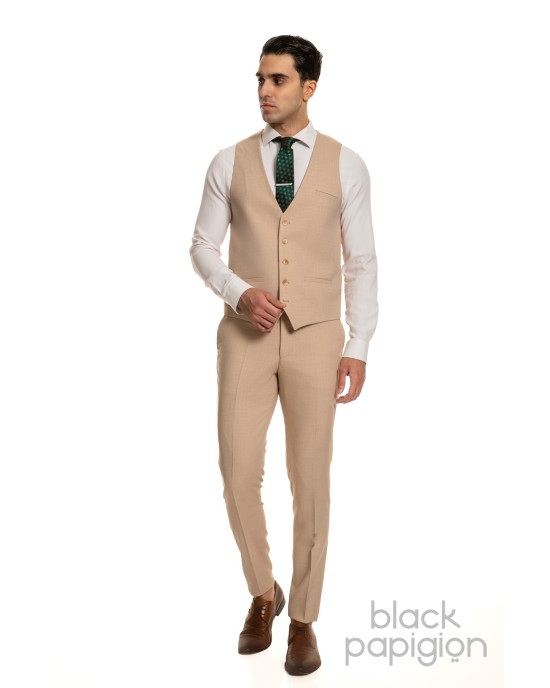 Κοστούμι Black Papigion μπεζ SLIM FIT