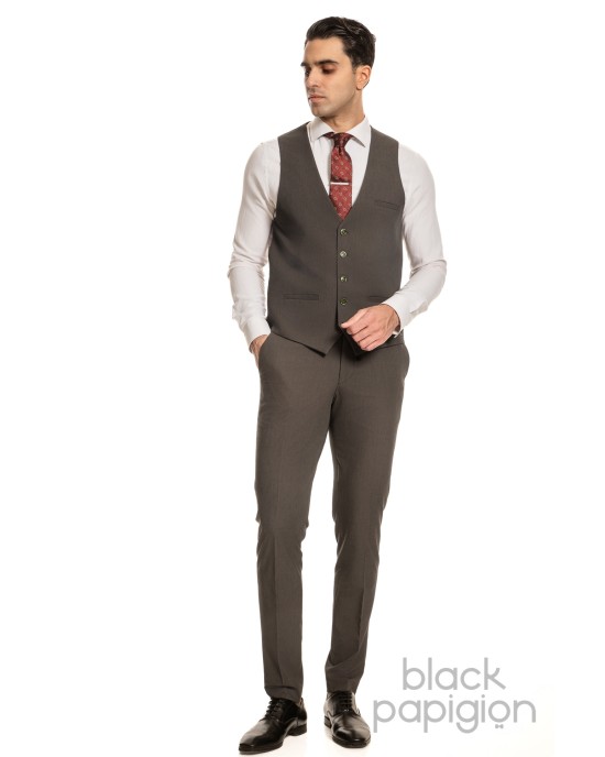 Κοστούμι Black Papigion γκρι SLIM FIT