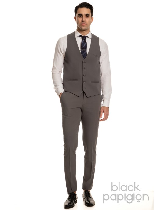 Κοστούμι Black Papigion γκρι SLIM FIT