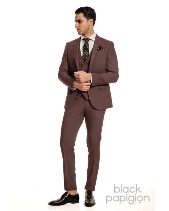 Κοστούμι Black Papigion μπορντό SLIM FIT