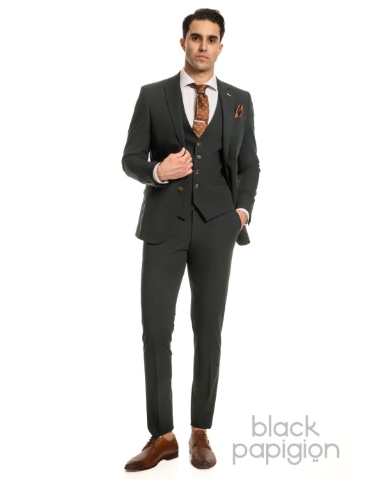 Κοστούμι Black Papigion πράσινο SLIM FIT