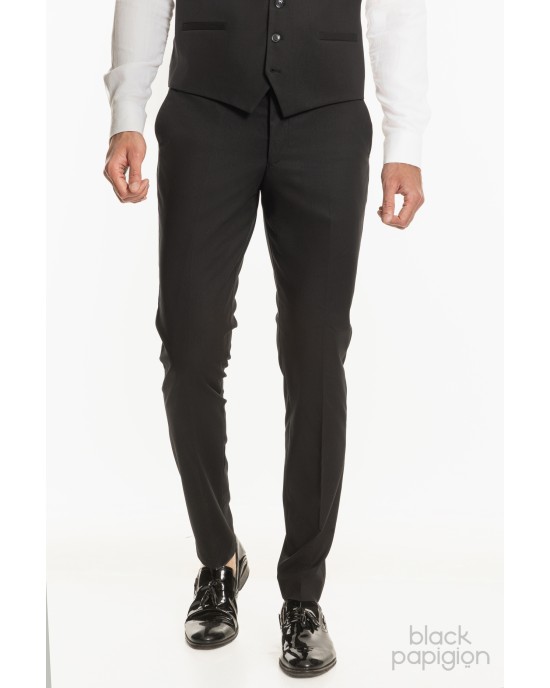 Κοστούμι Black Papigion μαύρο SLIM FIT